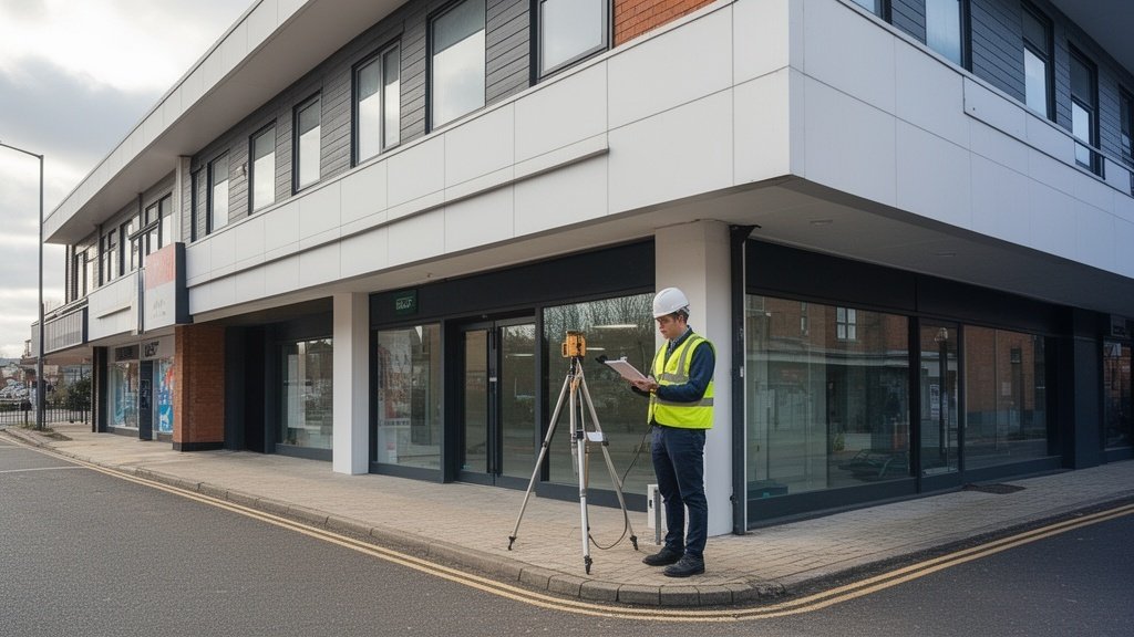 Professional building surveyor conducting a commercial property survey in Coventry