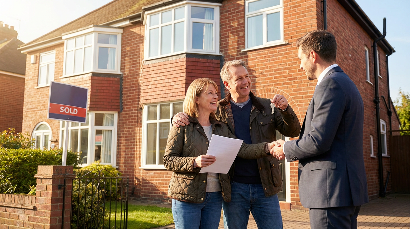 Happy homebuyers in Coventry after receiving their building survey report from Coventry Surveyors